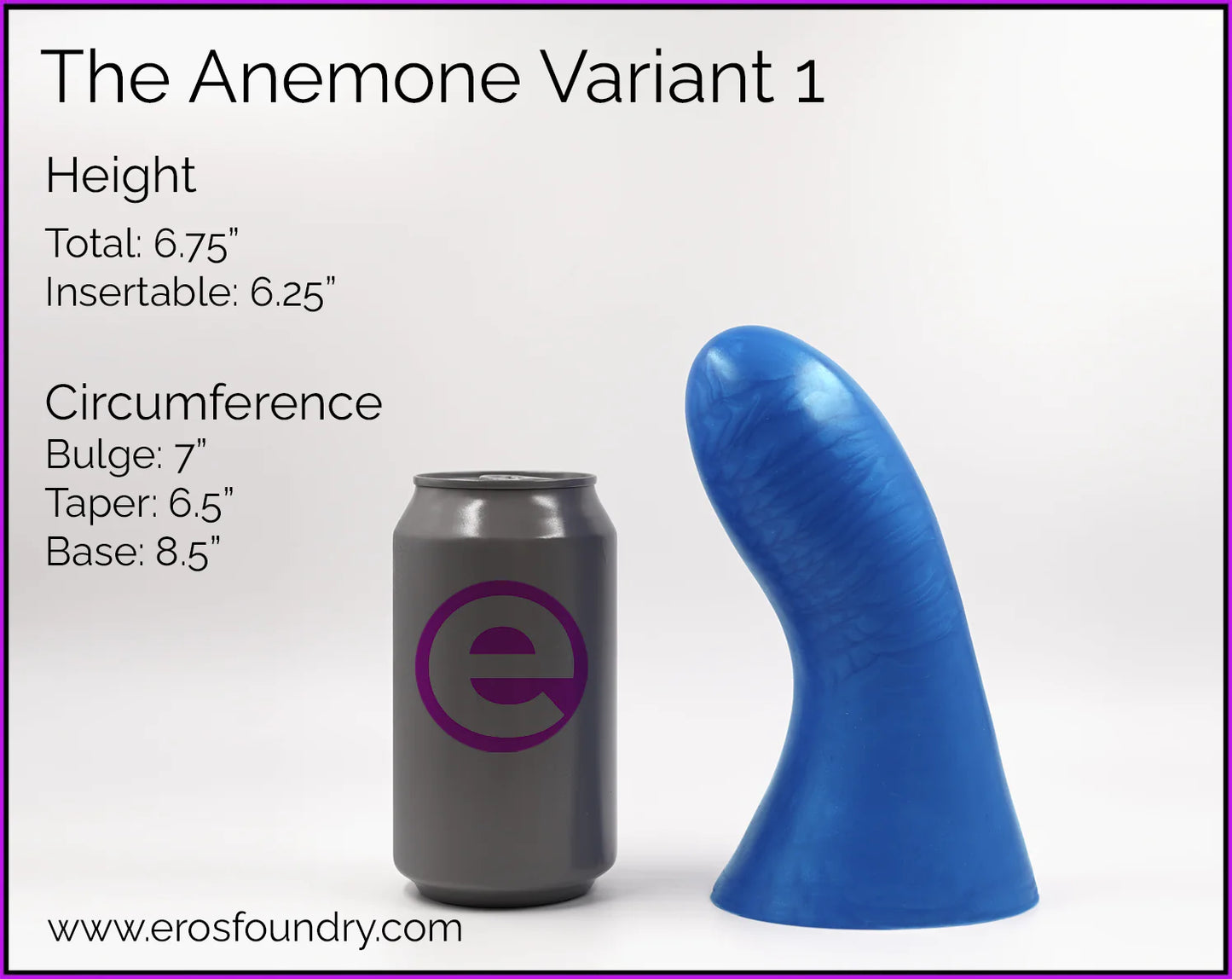 Anemone Variant 1 - Medium Dark Nebula (Glow in the Dark) With Vac-U-Lock (Premade*)