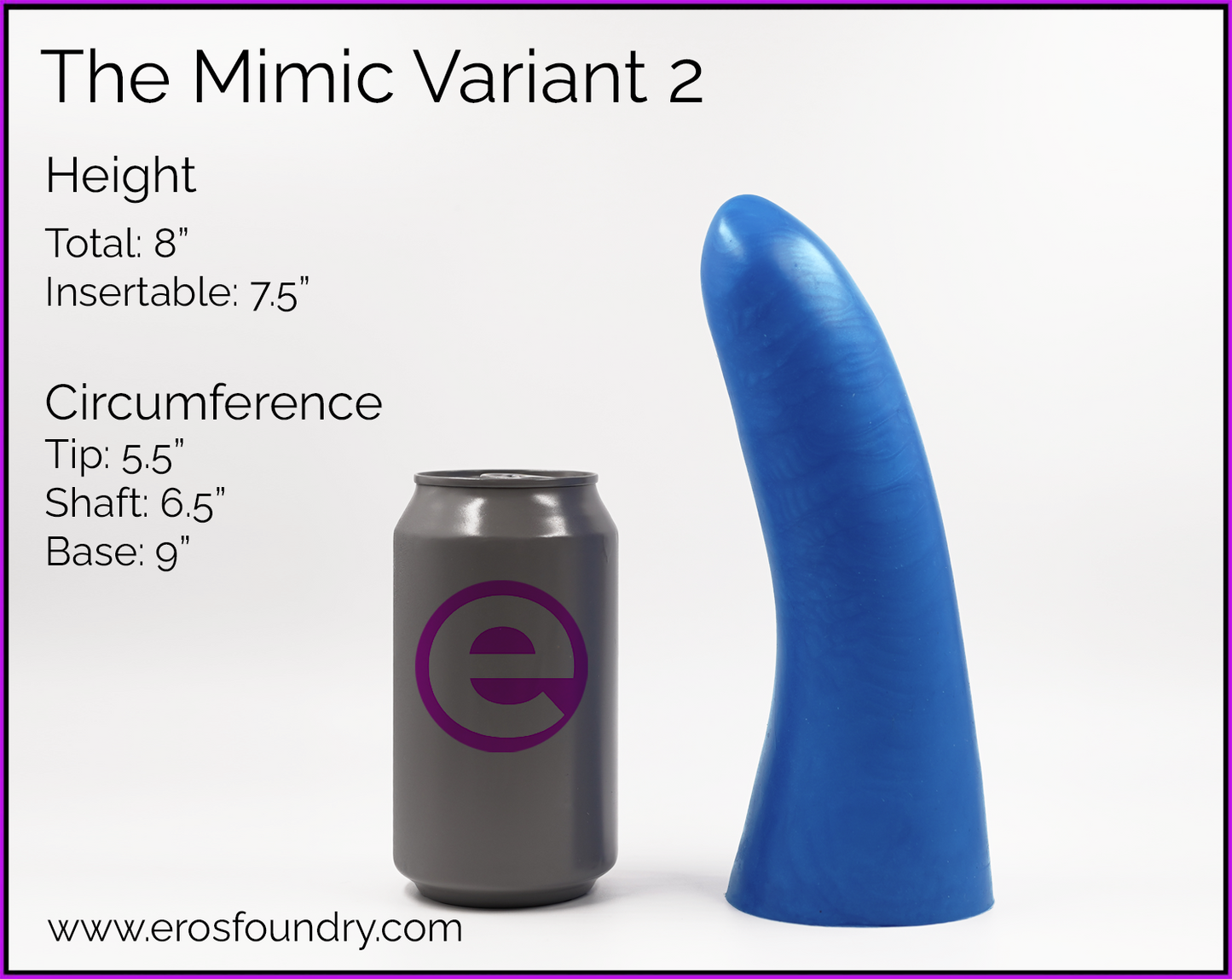 Mimic Variant 2 Intermediate Platinum Cure Silicone Dildo