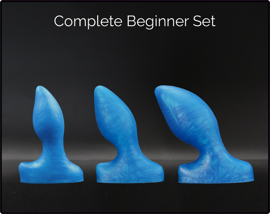Complete Beginner Flicker Platinum Silicone Butt Plug Set (3 Items)