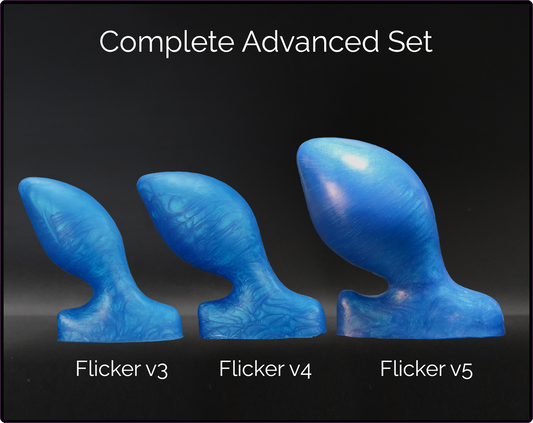 Complete Advanced Flicker Platinum Silicone Butt Plug Set (3 Items)