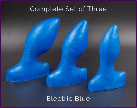 Complete Flicker Platinum Silicone Butt Plug Set (3 Items)