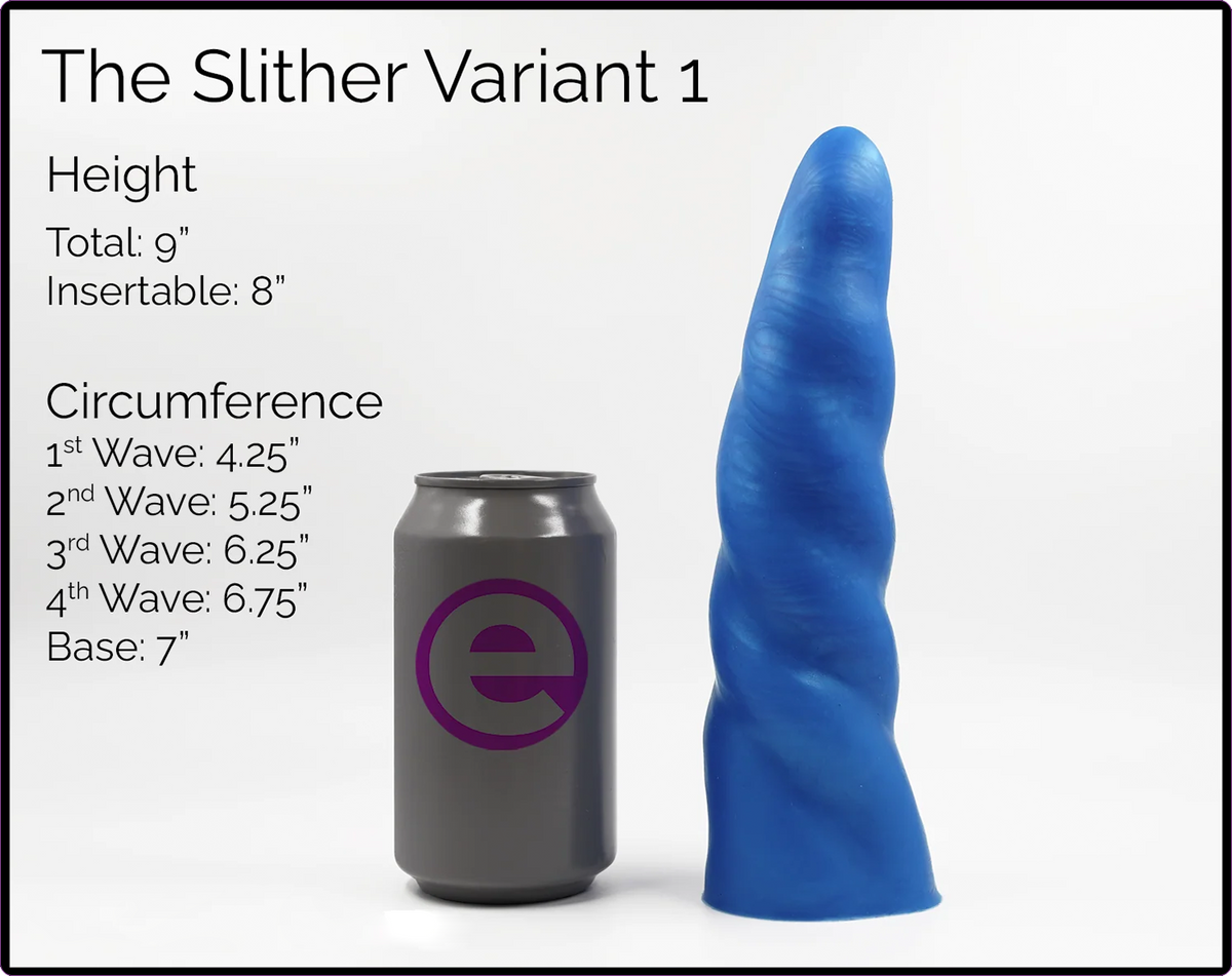 Slither Variant 1 Intermediate Platinum Cure Silicone Dildo